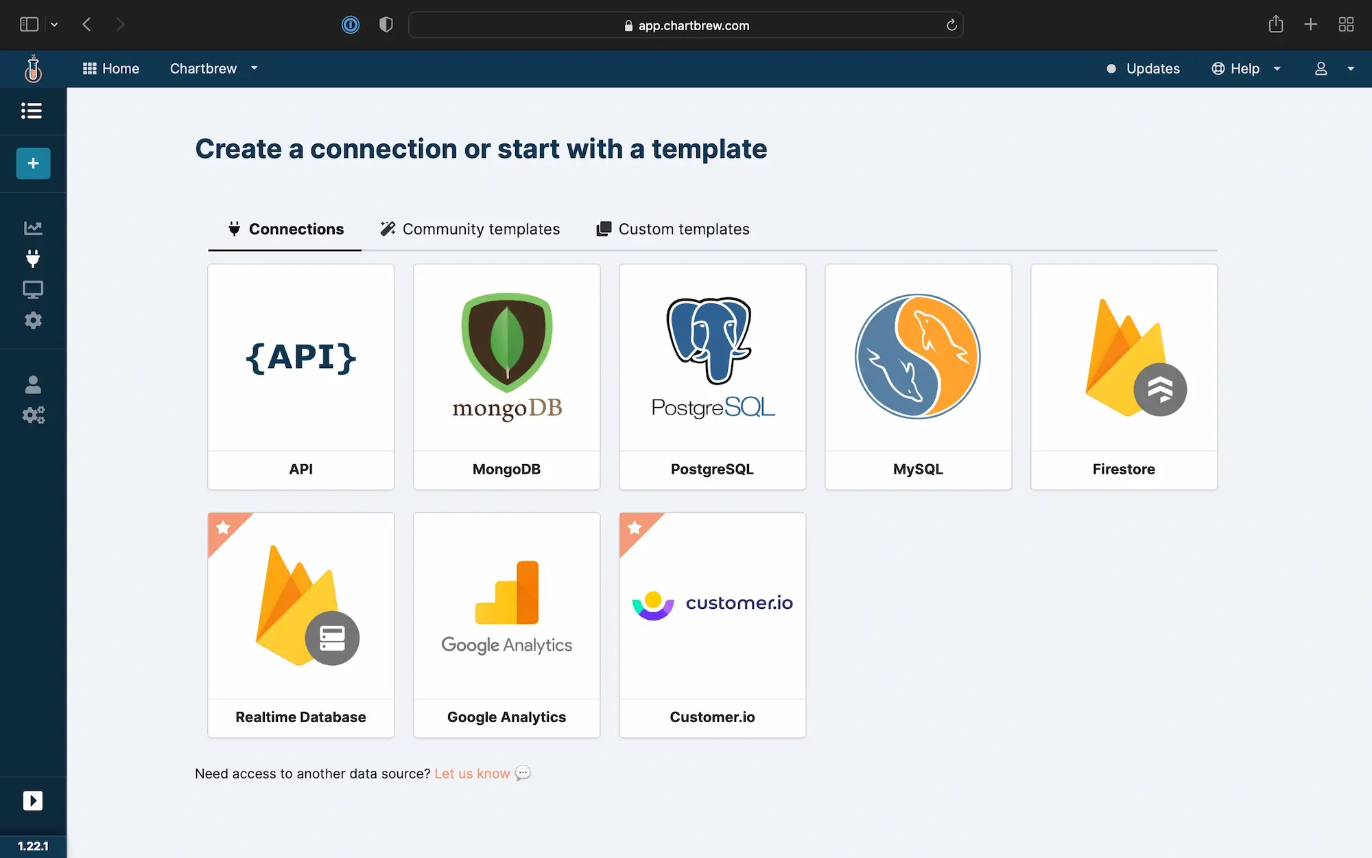 Multiple connections in Chartbrew