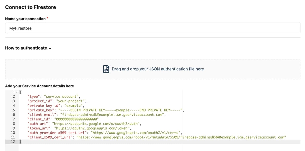 Firebase dashboard connection